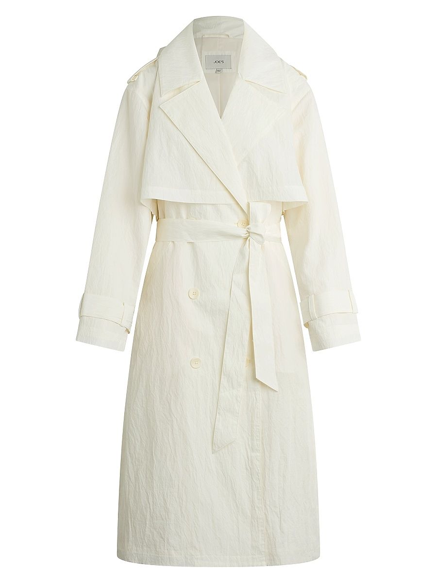 Women's The Elizabeth Textured Cotton-Blend Trench Coat - Panna Cotta - Size XS