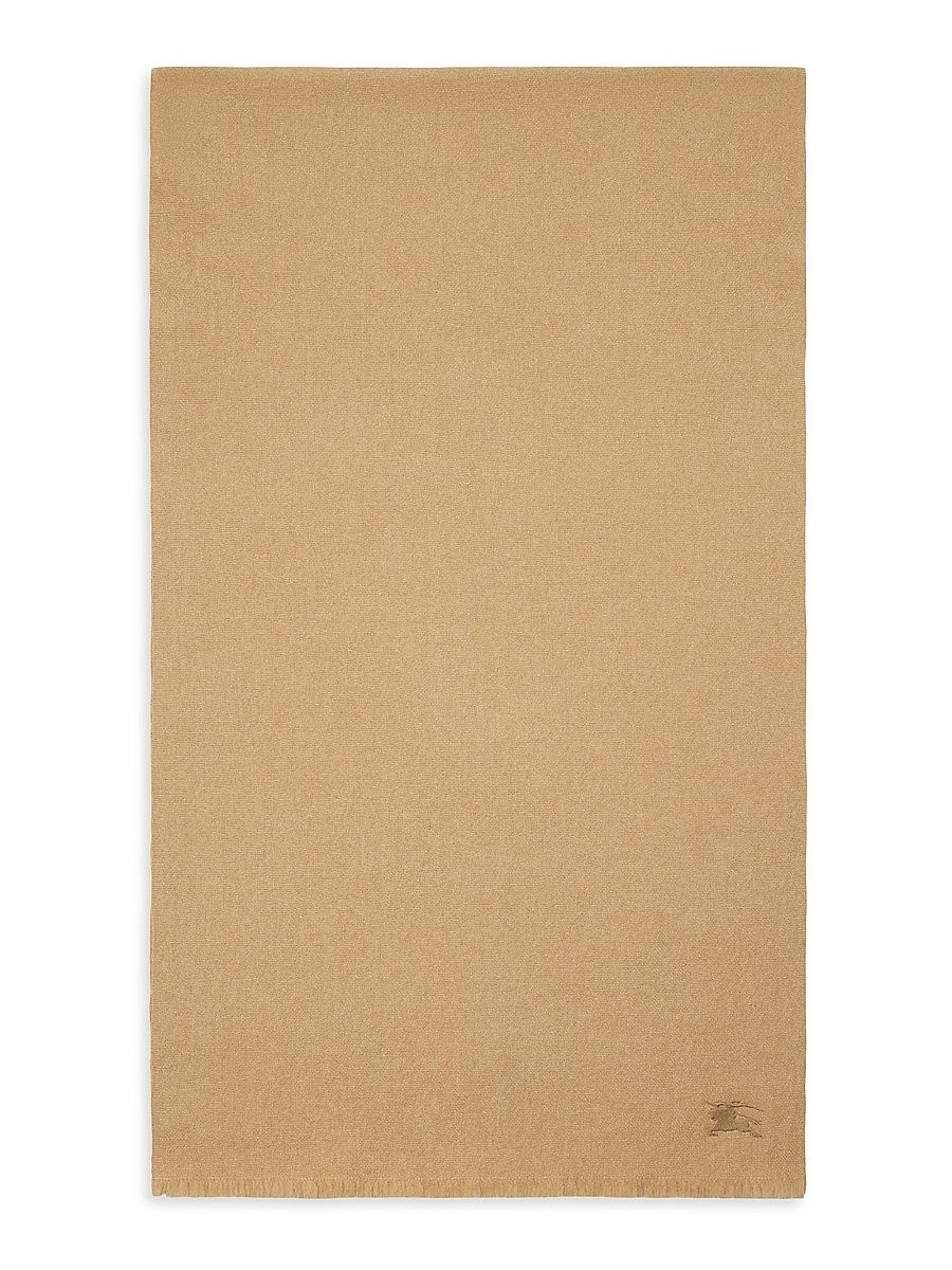 Women's Equestrian Knight Design Cashmere-Silk Scarf - Sand