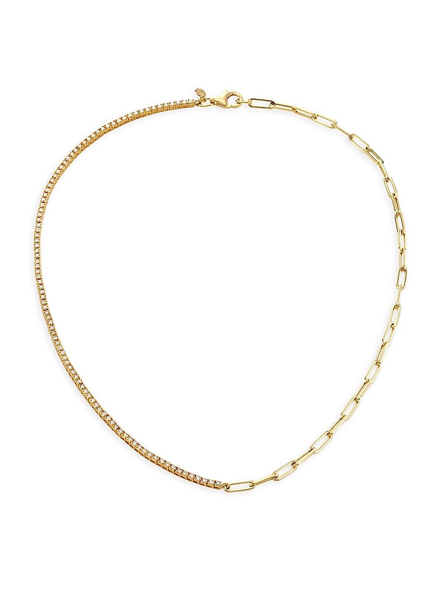 Women's 14K Yellow Gold & 2.13 TCW Diamond Mixed-Link Chain Necklace - Yellow Gold