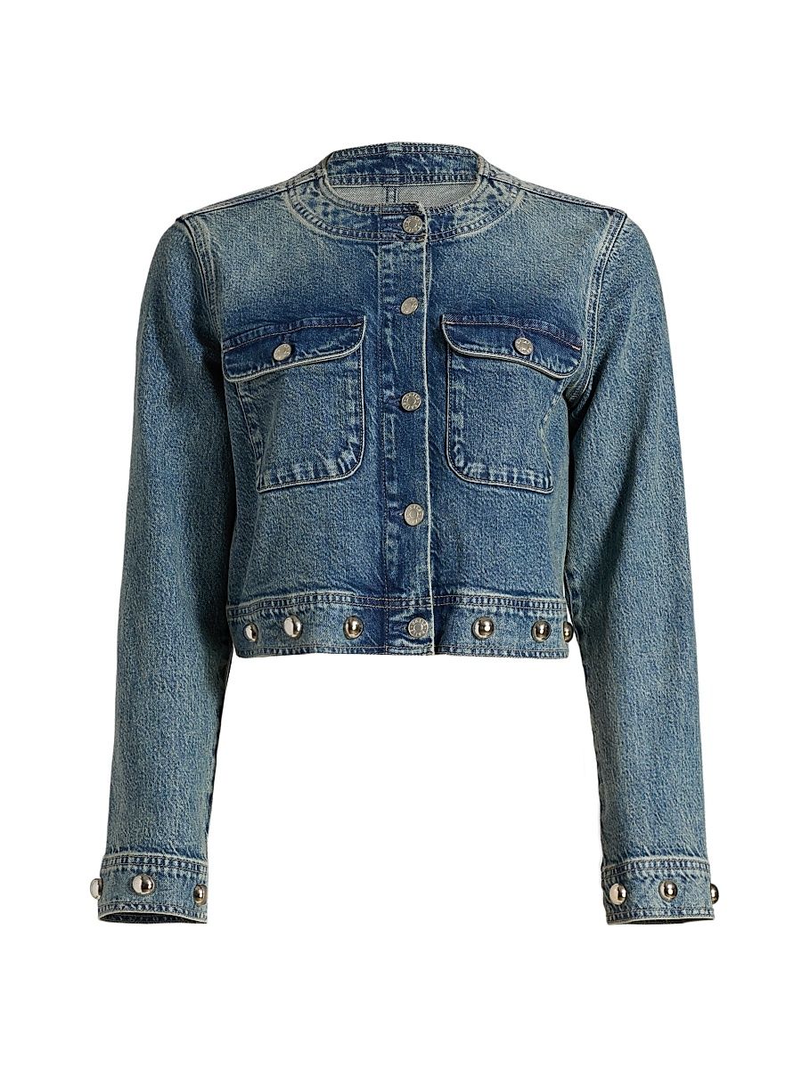 Women's Capistrano Studded Denim Jacket - Desert Sky Studded - Size XL
