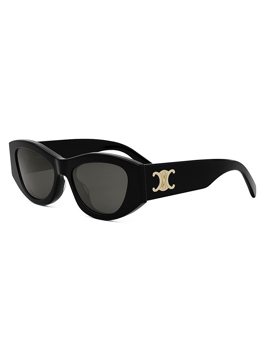 Women's Triomphe 55MM Geometric Sunglasses - Black Gold Grey