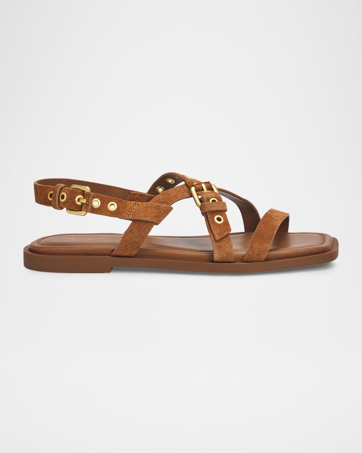Harlow Suede Strappy Flat Sandals