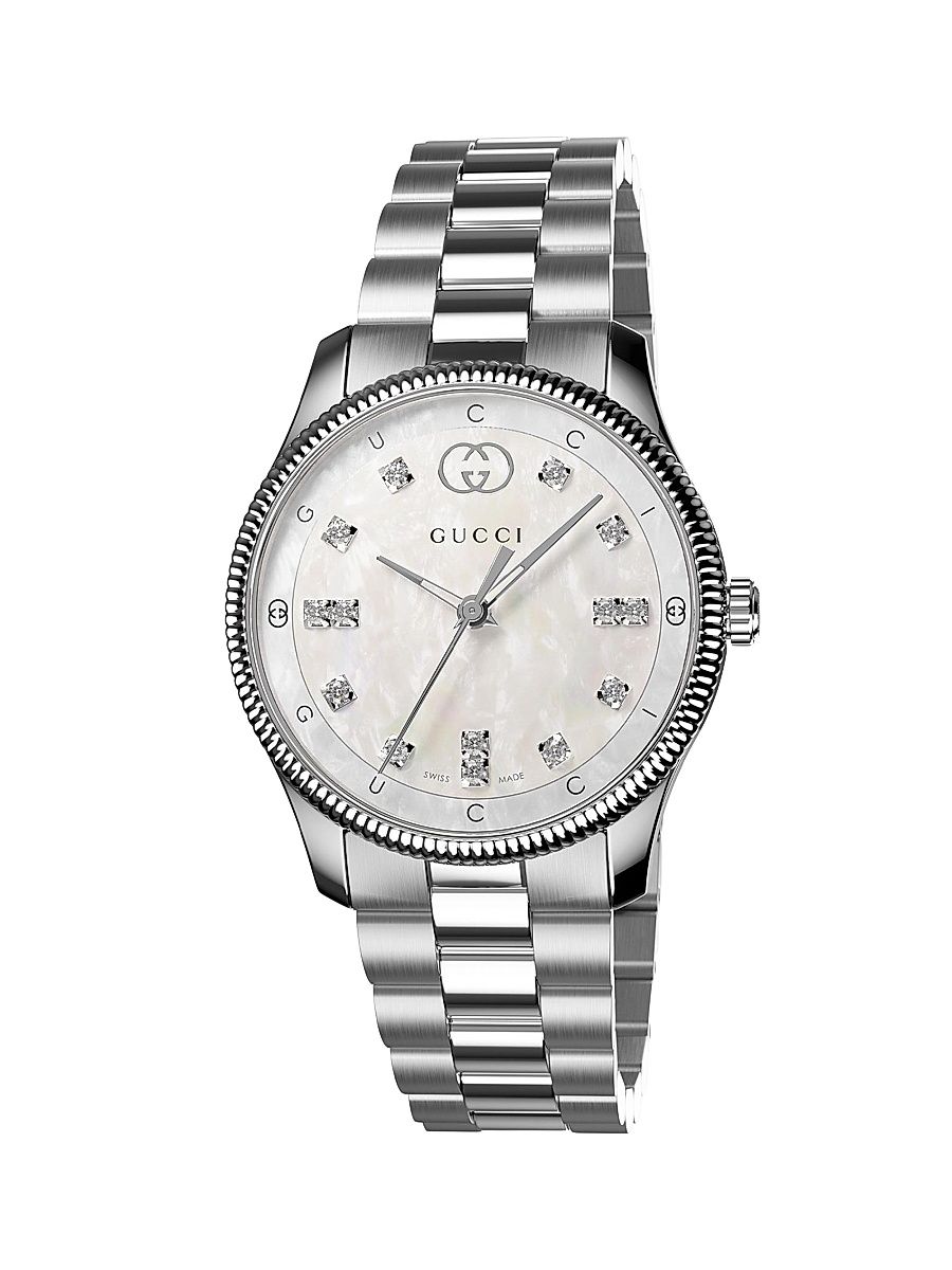 Women's G-Timeless Stainless Steel & 0.12 TCW Diamond Watch - Steel