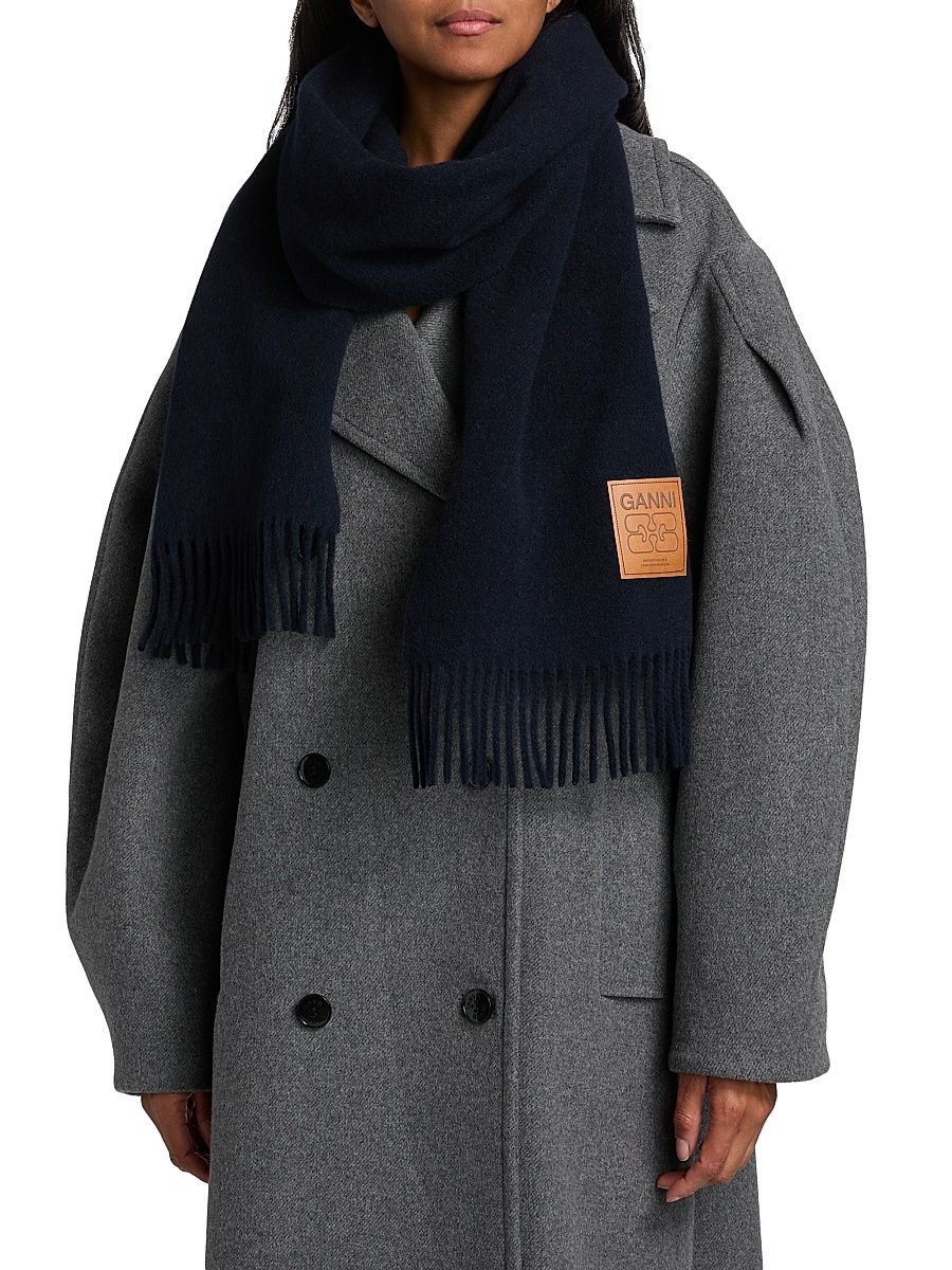 Women's Double Face Wool Scarf - Sky Captain