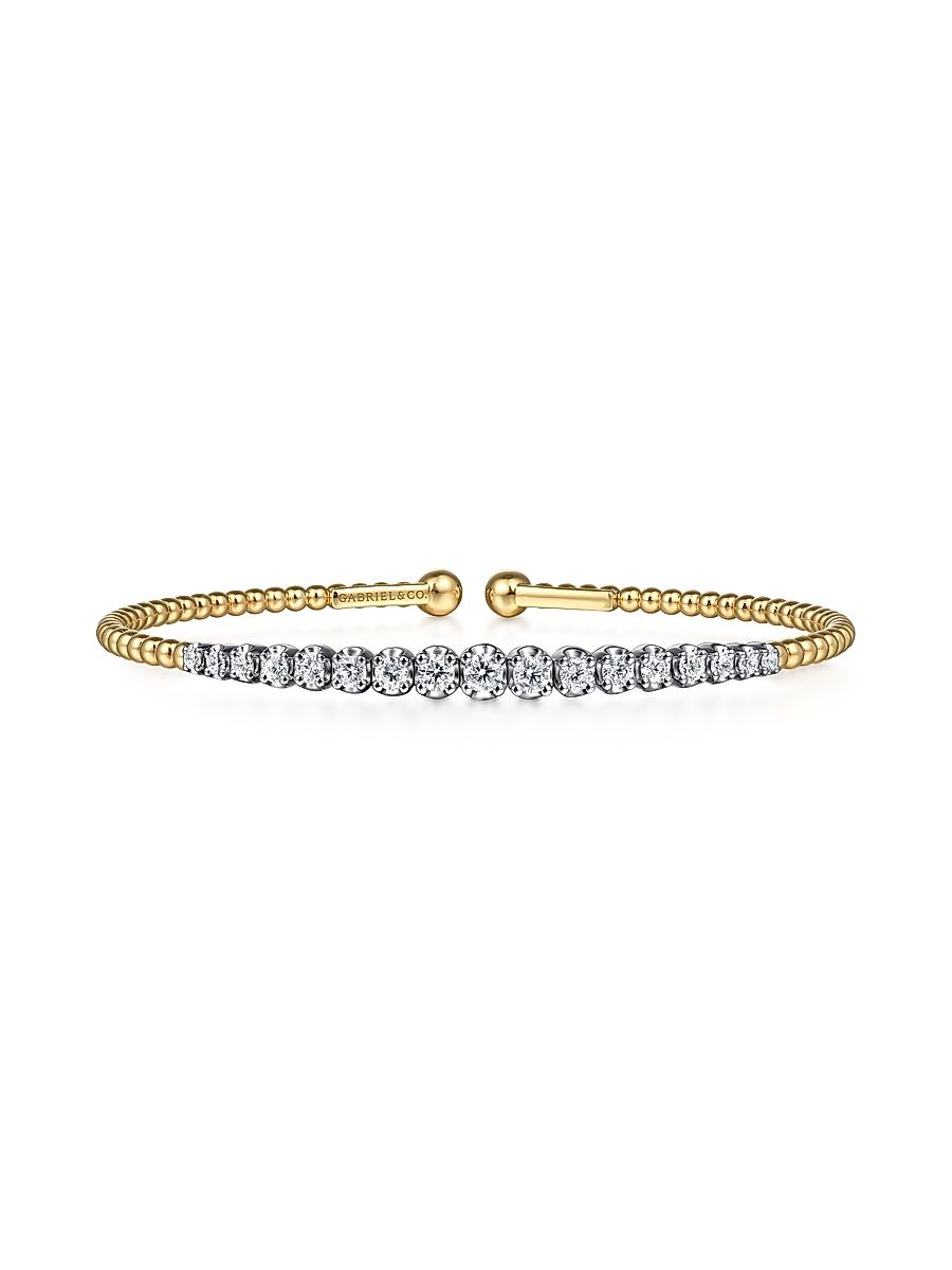 Women's Bujukan 14K White & Yellow Gold & 0.75 TCW Diamond Cuff Bracelet - Yellow Gold