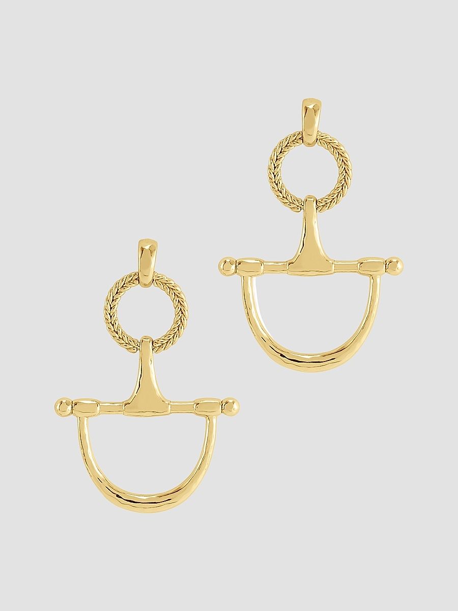 Women's Cheval 18K-Gold-Plated Horsebit Drop Earrings - Gold