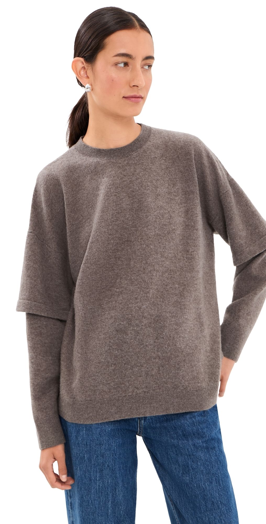 DARKPARK Troy Knit Double Sleeve Sweater Brown S