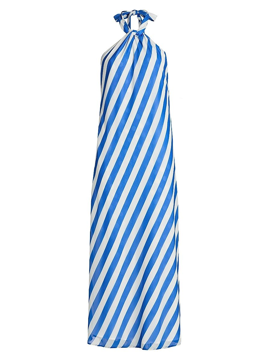 Women's The Brisa Reversiable Cover-Up Maxi Dress - Blue Stripe - Size XS