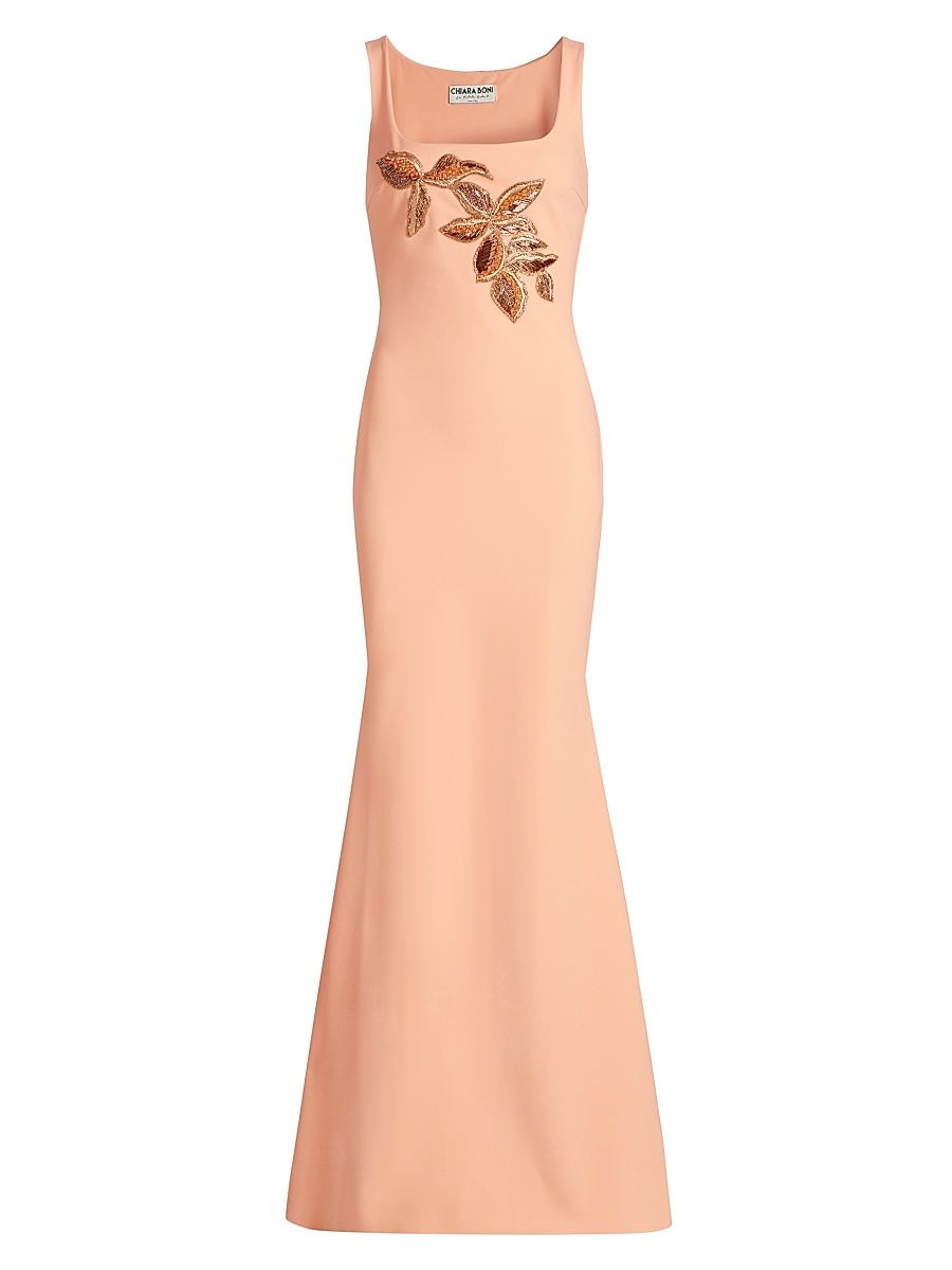 Women's Lijia Beaded Jersey Trumpet Gown - Peau Dange - Size 8