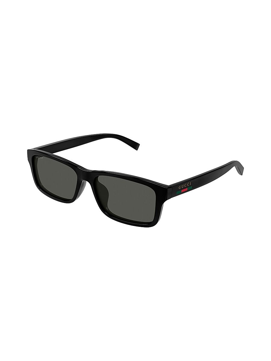 Men's Gucci Lines 57MM Rectangular Sunglasses - Black
