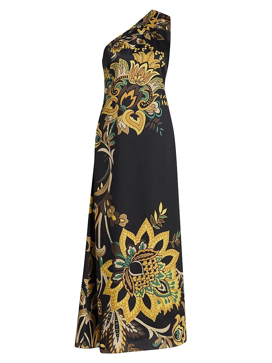 Women's The Addison Floral One-Shoulder Maxi Dress - Sunray Floral Print - Size 16