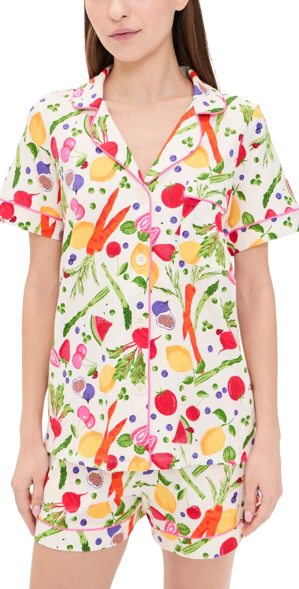 BedHead PJs Short Two-Piece Pajama Set Organic Garden XS