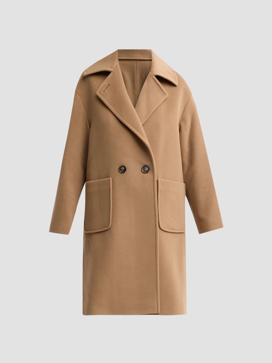 Cinzia Rocca Women's Icons Wool & Cashmere-Blend Double-Breasted Coat - Camel - Size 14