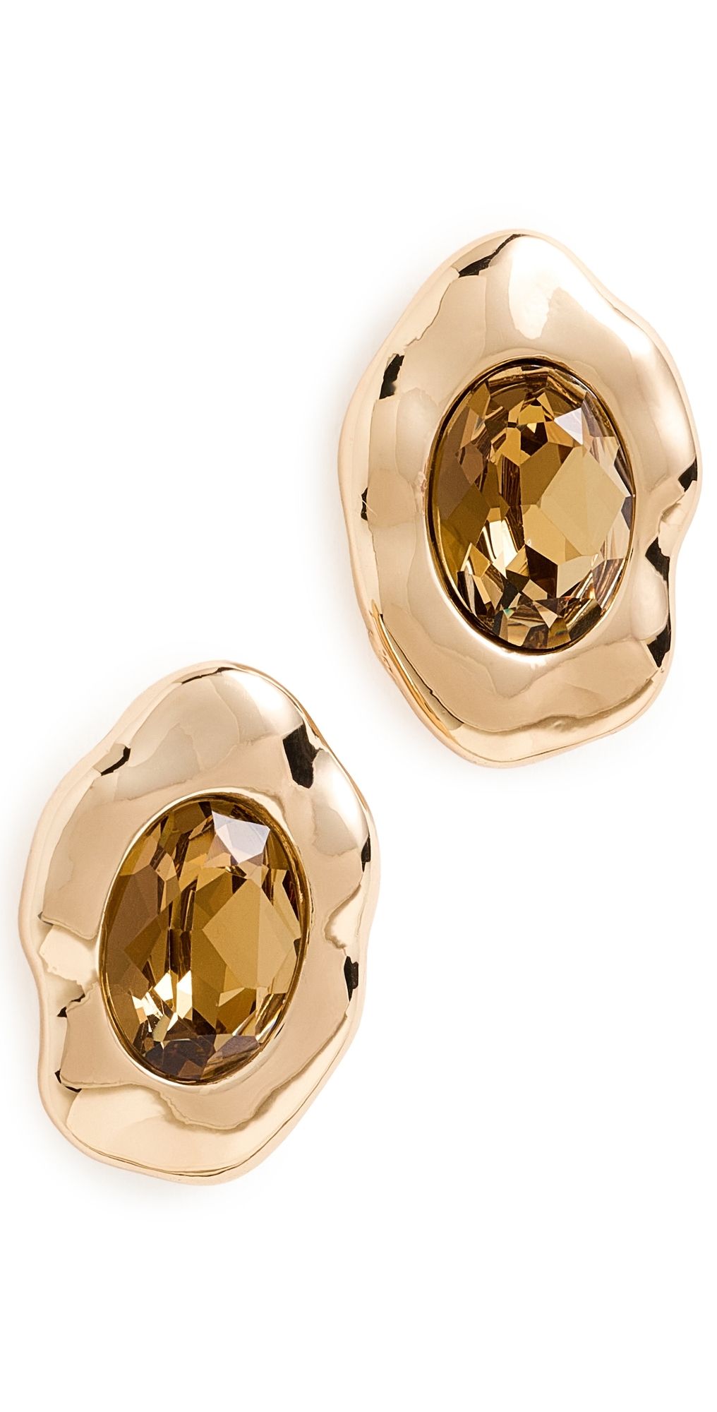 Ettika Molten Glow Crystal Studs Smokey Quartz One Size