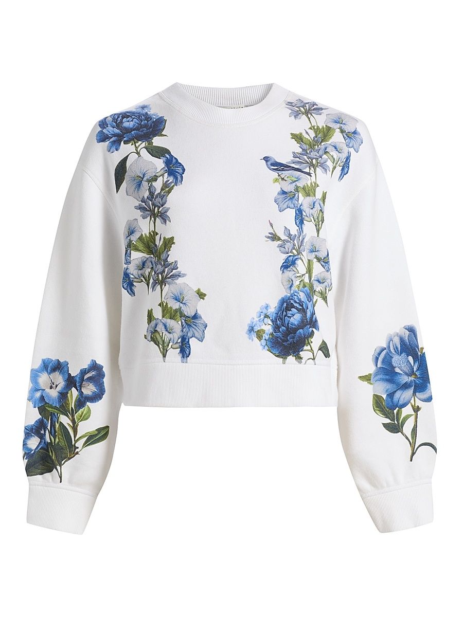 Women's Russell Floral Crewneck Sweatshirt - American Beauty Off White - Size XL