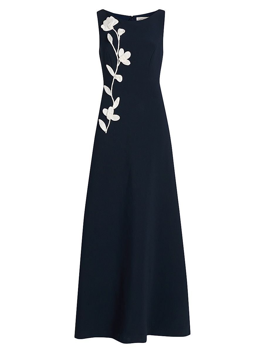 Women's Denee Embroidered Vine Gown - Midnight - Size 6