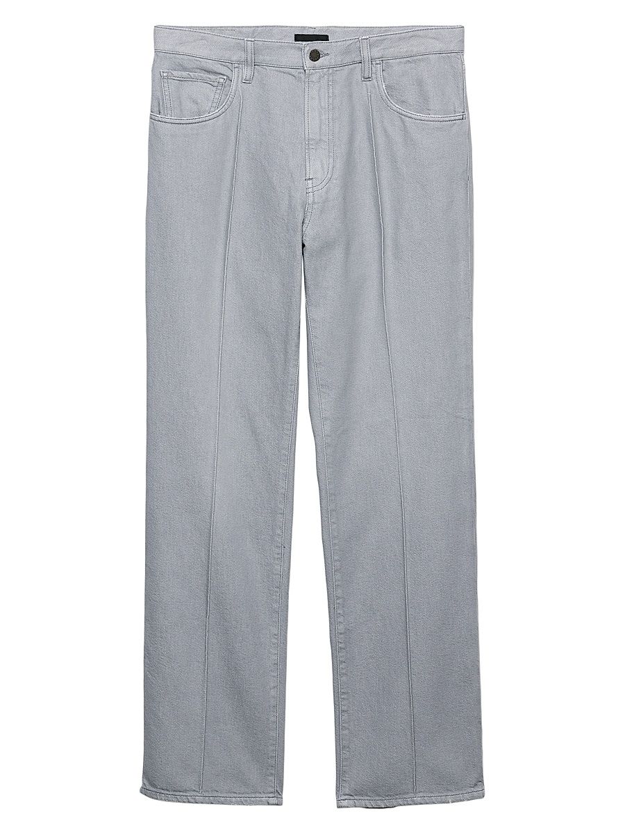 Men's Five-Pocket Washed Denim Jeans - Grey - Size 34