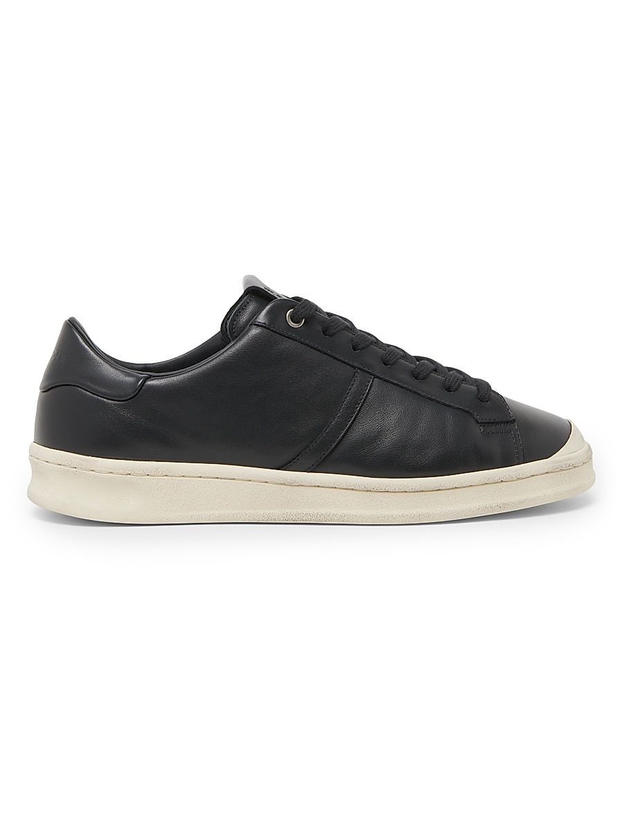 Men's Leather Low-Top Sneakers - Black - Size 12