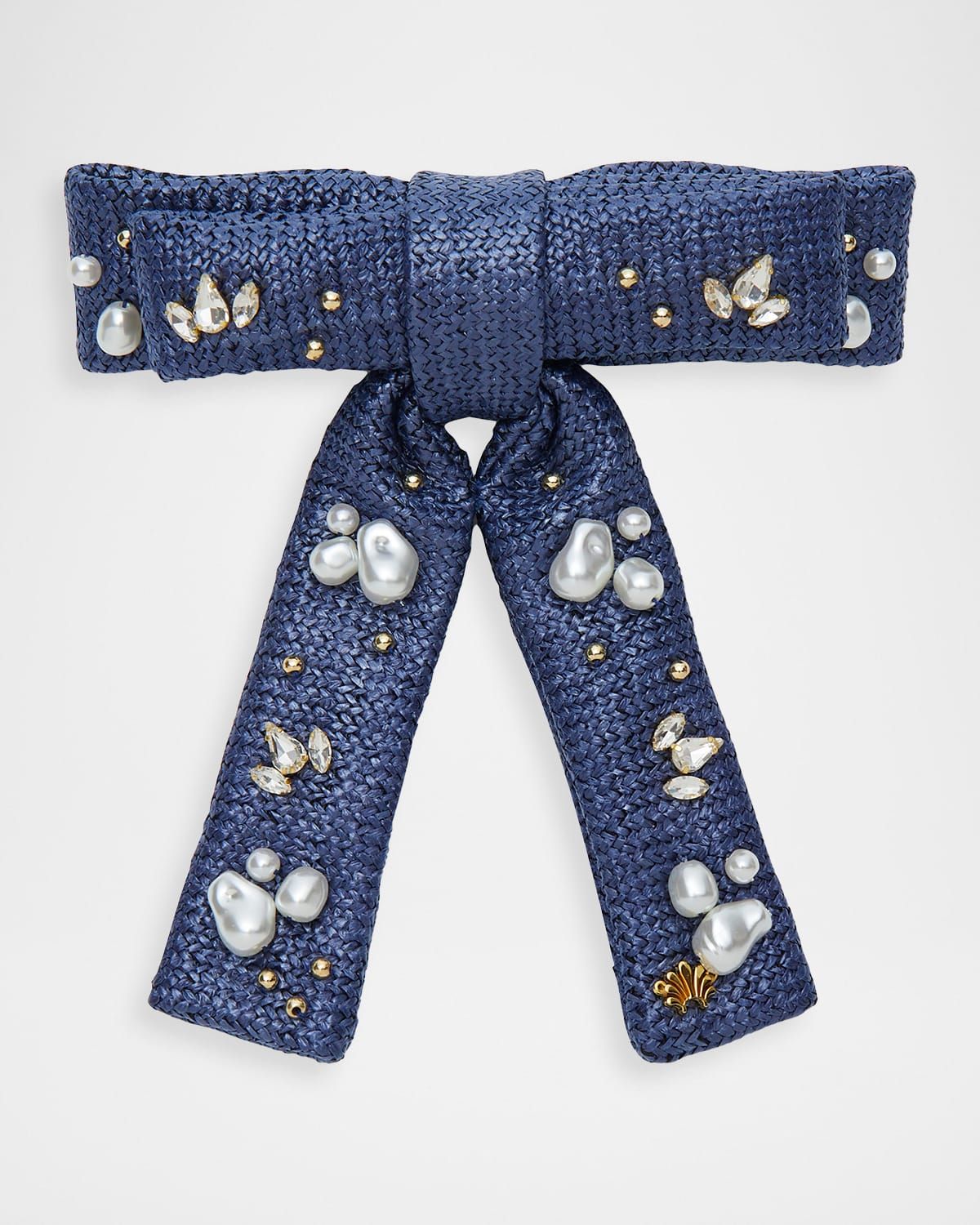 Azure Antoinette Oasis Embellished Bow Barrette