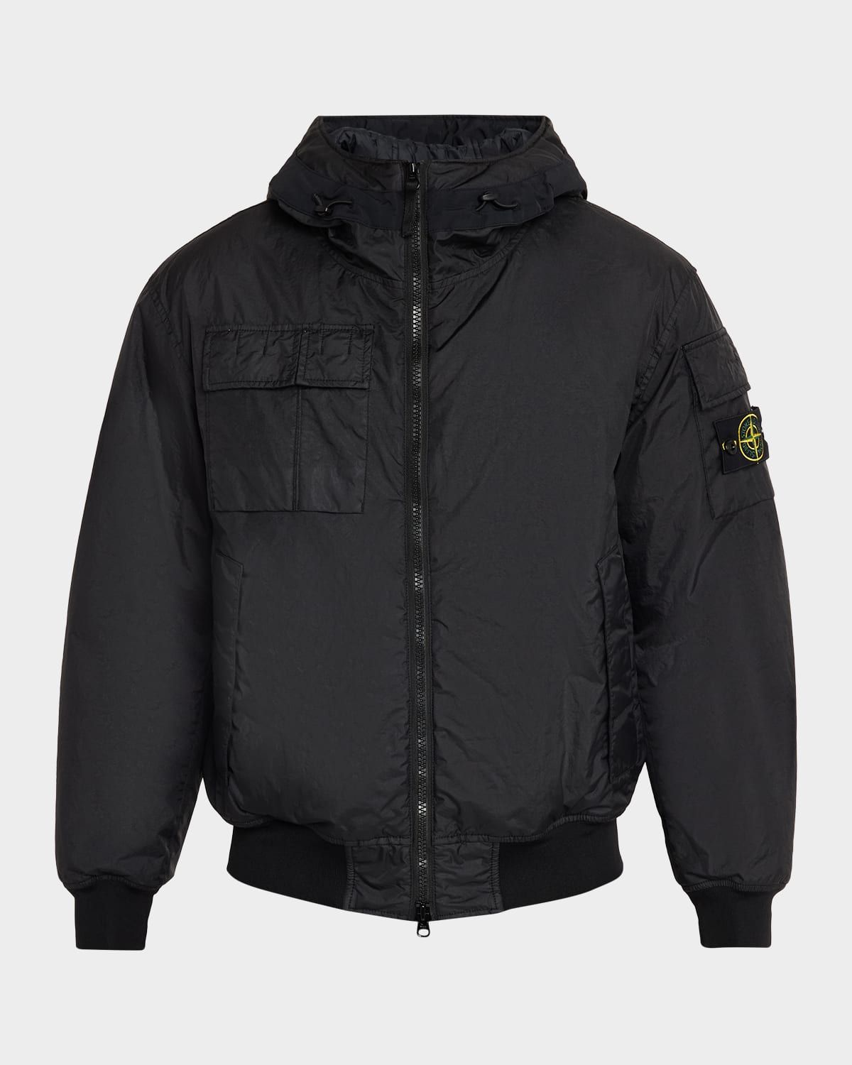 Men & apos;s Nylon Hooded Bomber Jacket