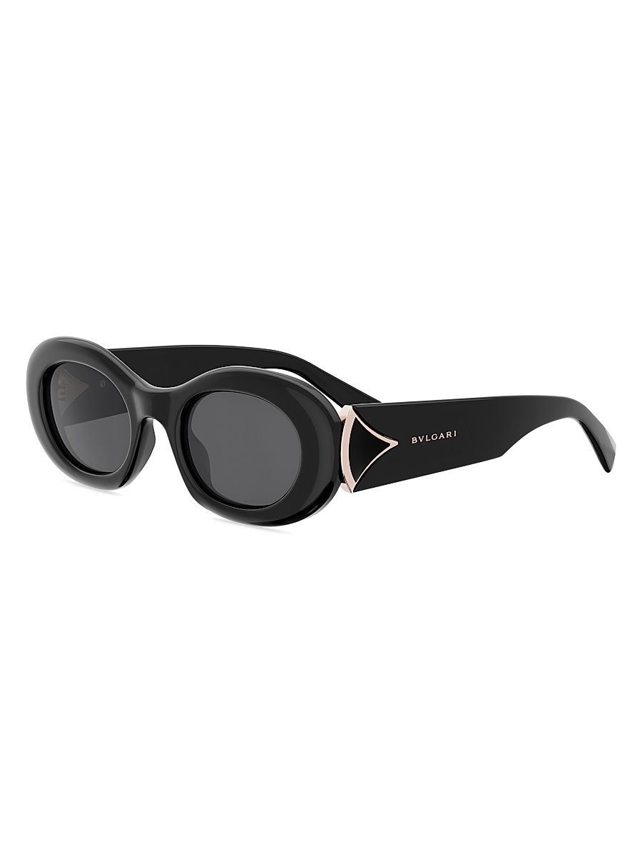 Women's Diva's Dream 50MM Oval Sunglasses - Shiny Black Smoke