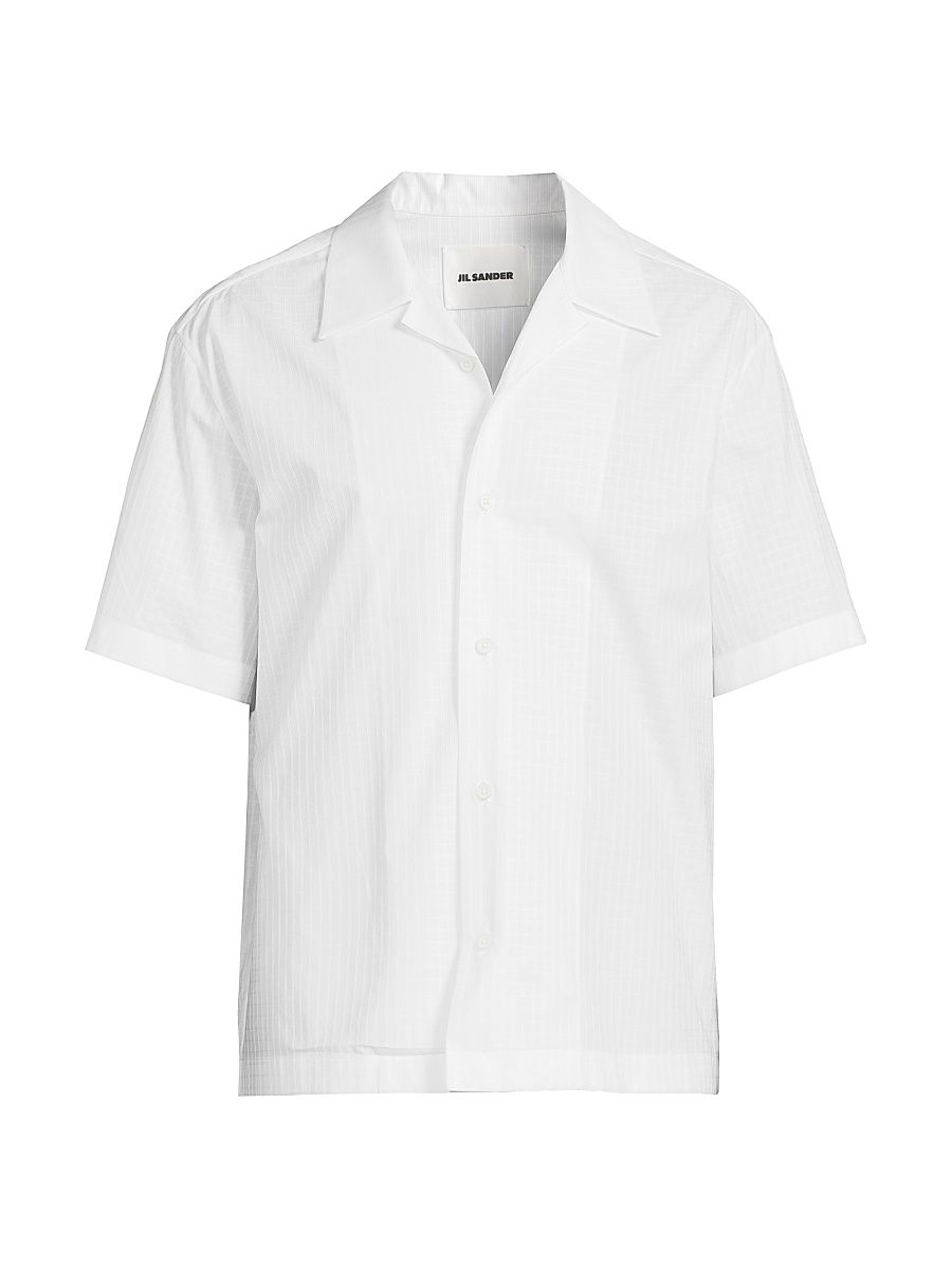 Men's Cotton Poplin Camp Shirt - Optic White - Size 44