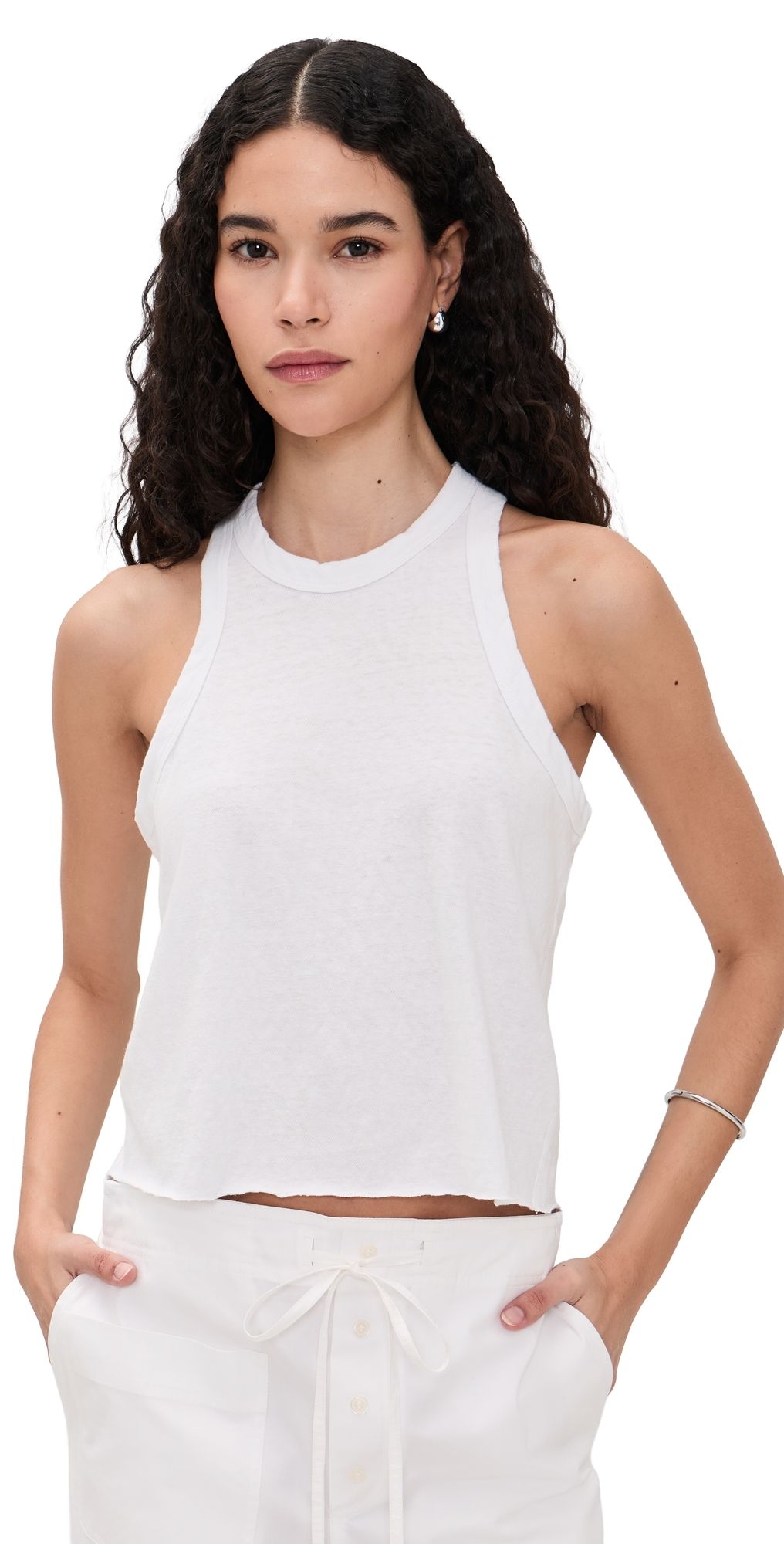 James Perse Slub Cutaway Tank White 4