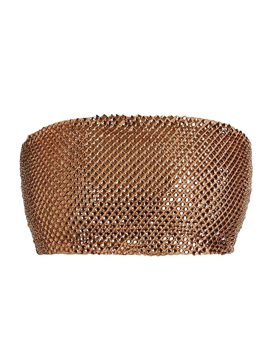 Women's Elise Crystal Bandeau - Brown - Size Small