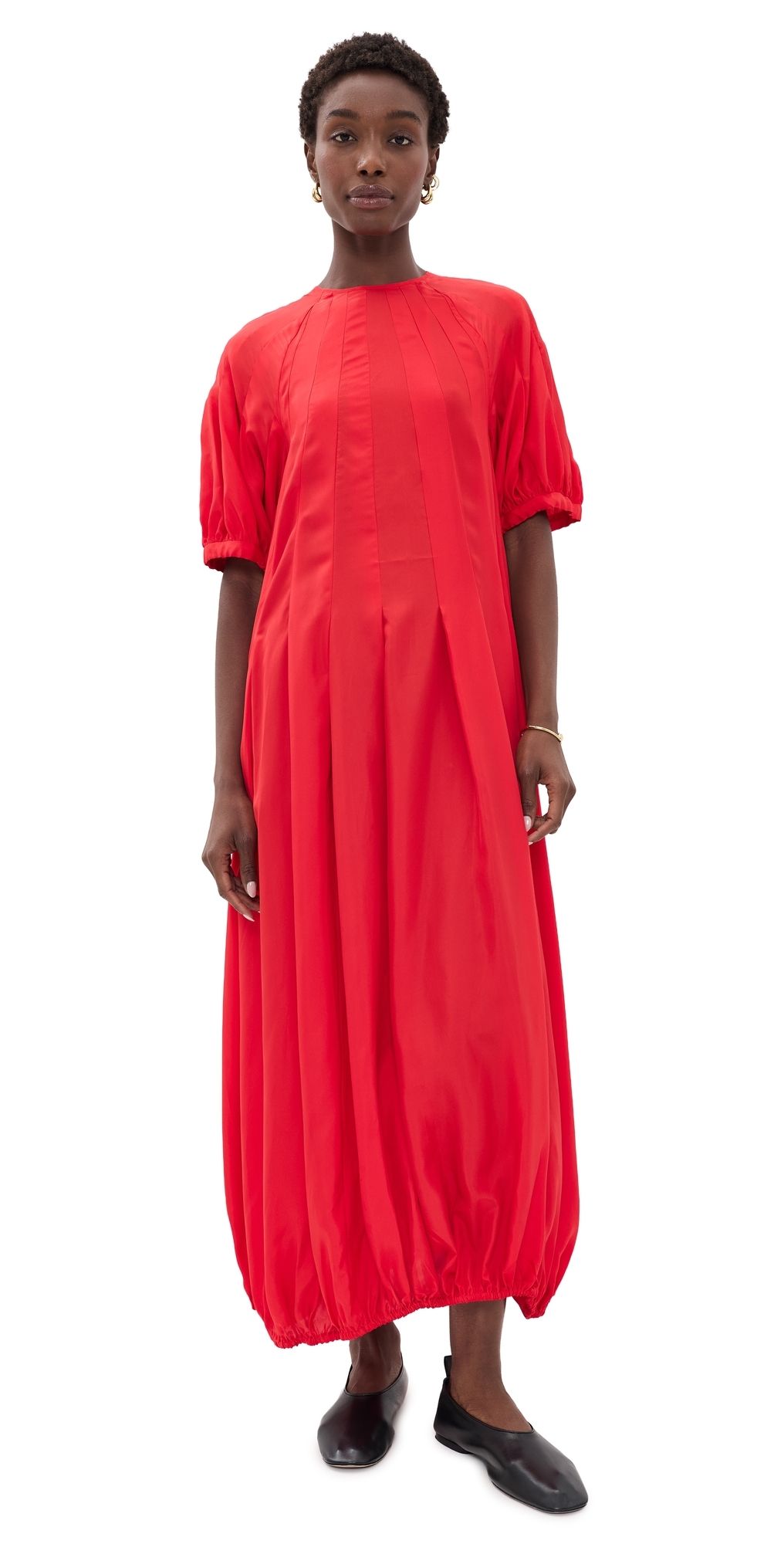 Lee Mathews Lily Silk Midi Dress Red 2