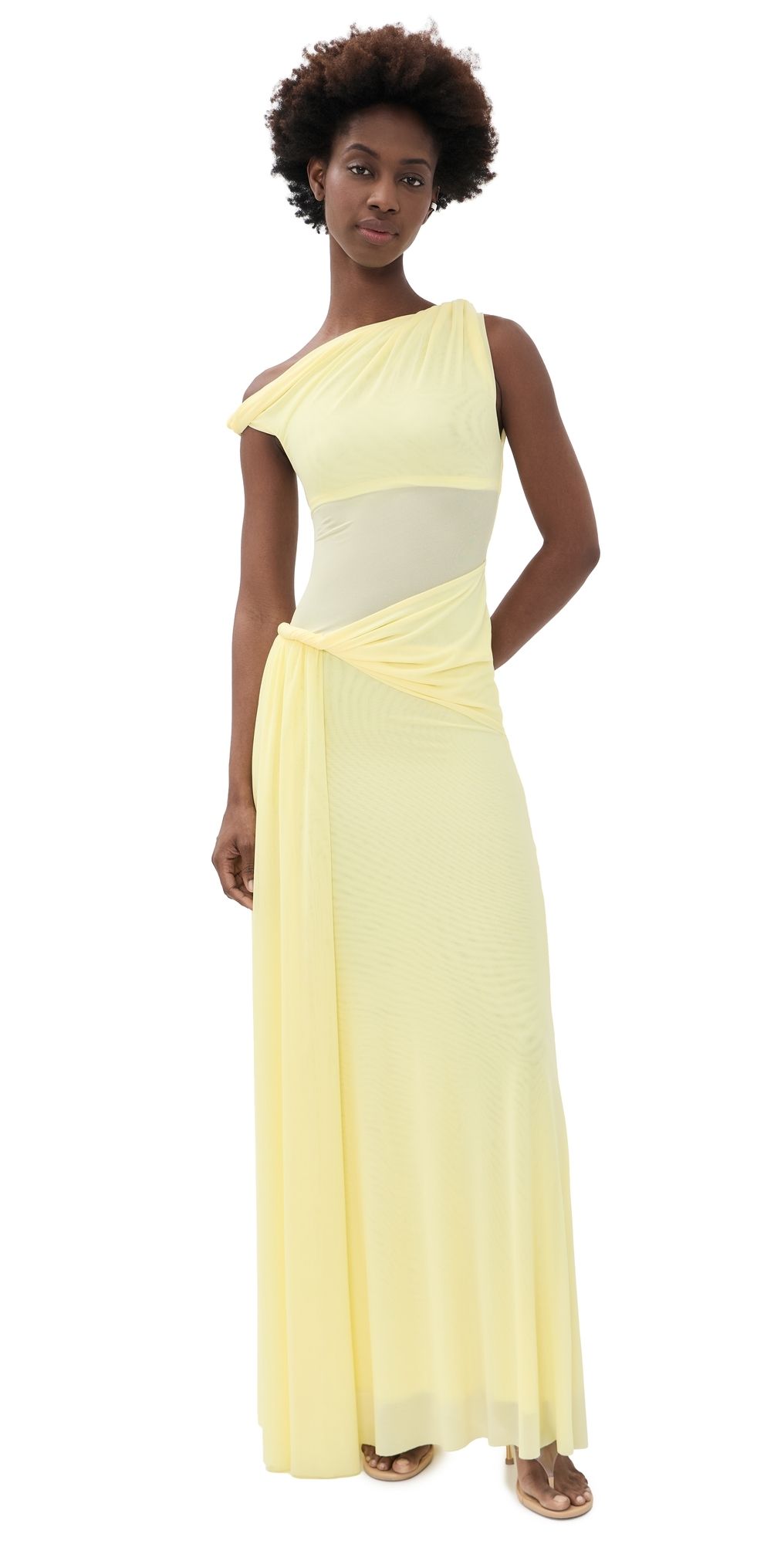 MISHA The Sisal Mesh Dress Lemon S