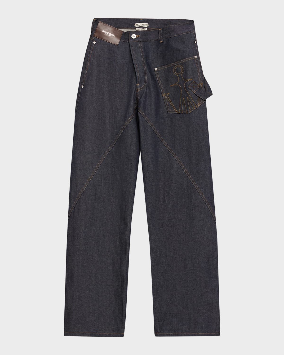 Twisted Straight-Leg Workwear Jeans
