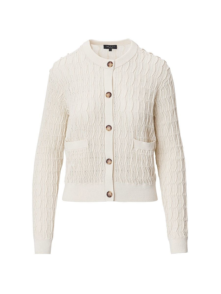 Women's Leslie Cotton-Blend Cardigan - Ivory - Size XL