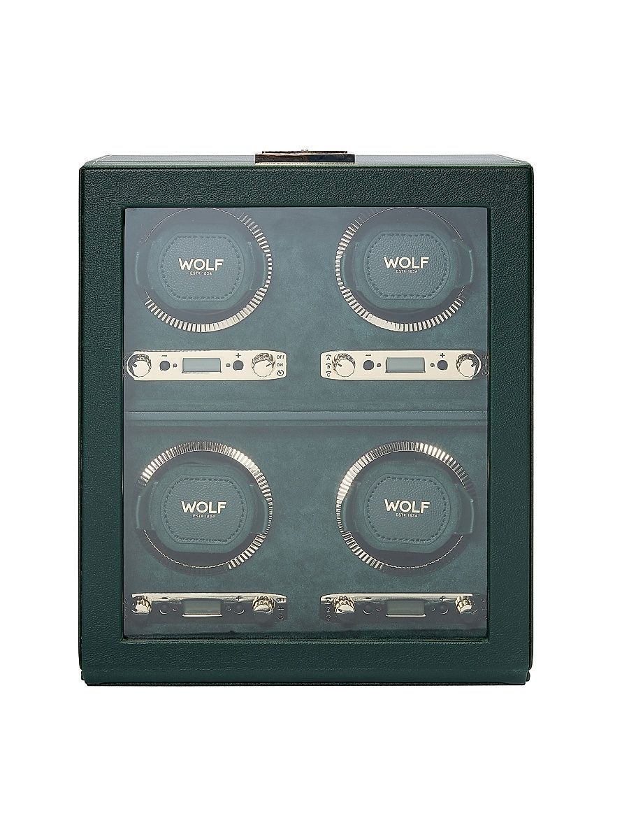 Wolf British Racing Four-Piece Watch Winder - Green