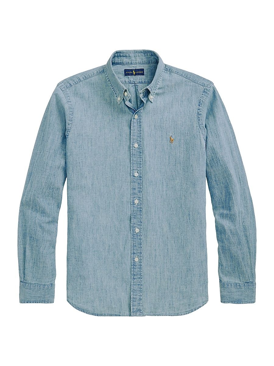 Men's Classic-Fit Chambray Shirt - Chambray - Size XXL