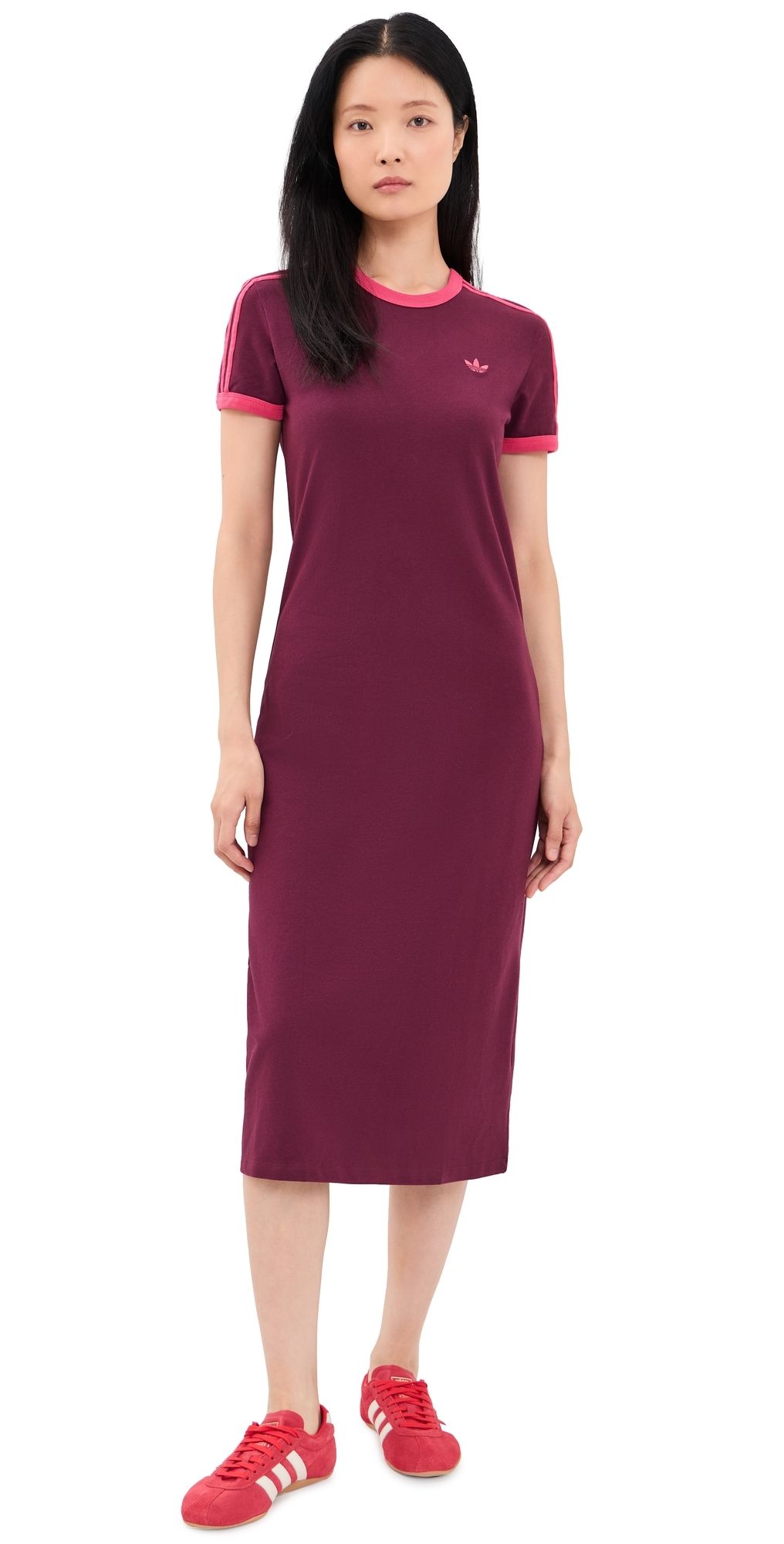 adidas 3 Stripes Dress Maroon/Power Pink S
