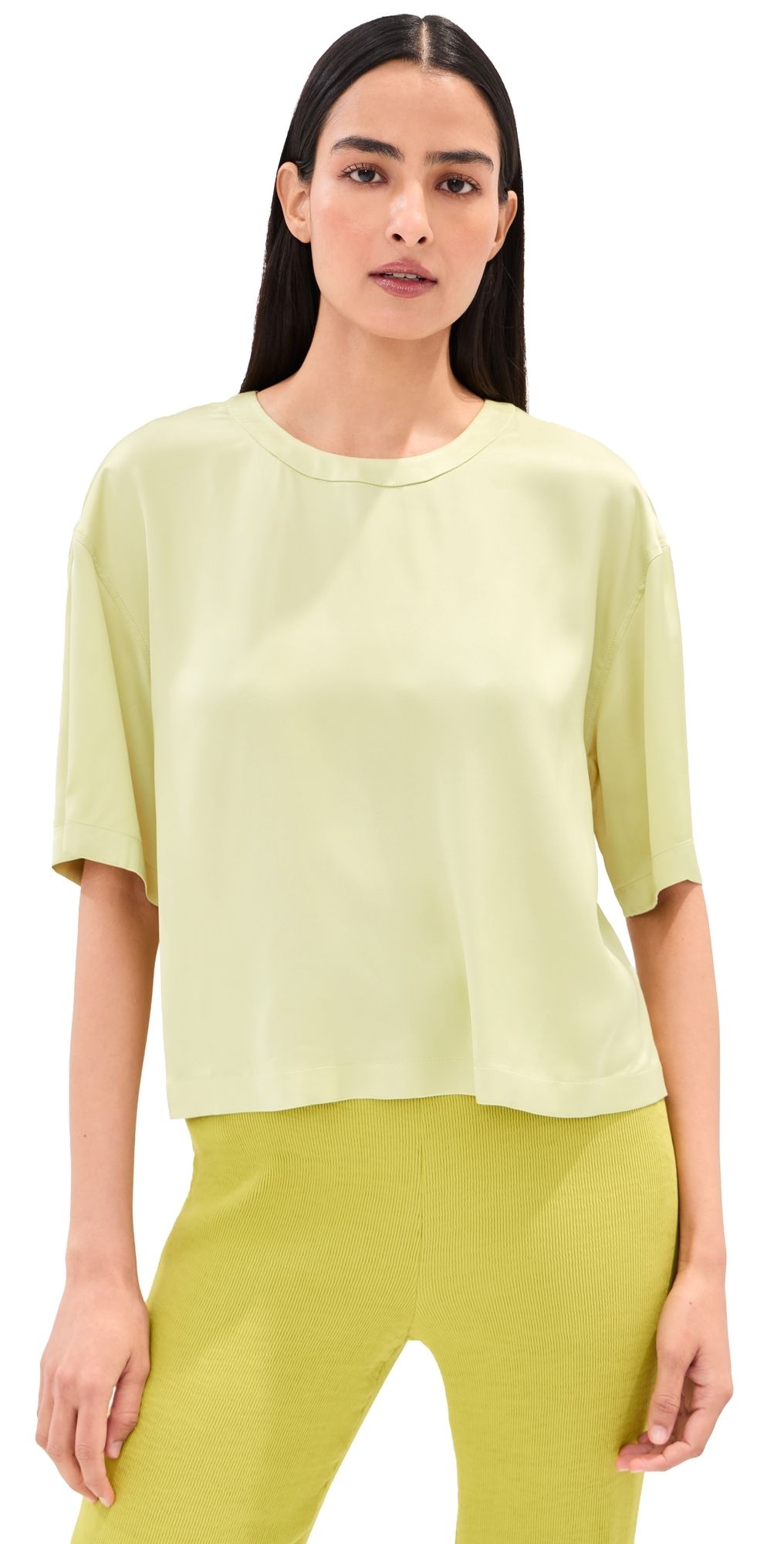 LE BOP Chandler Satin Tee Honeydew M