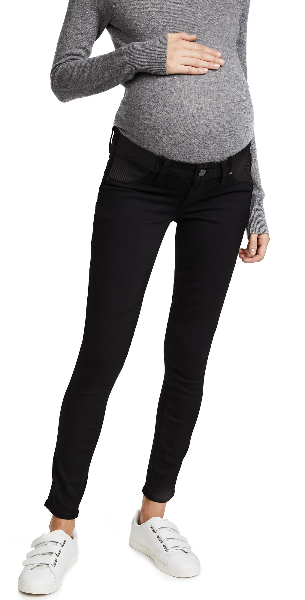 PAIGE Transcend Verdugo Ultra Skinny Maternity Jeans Black Shadow 24