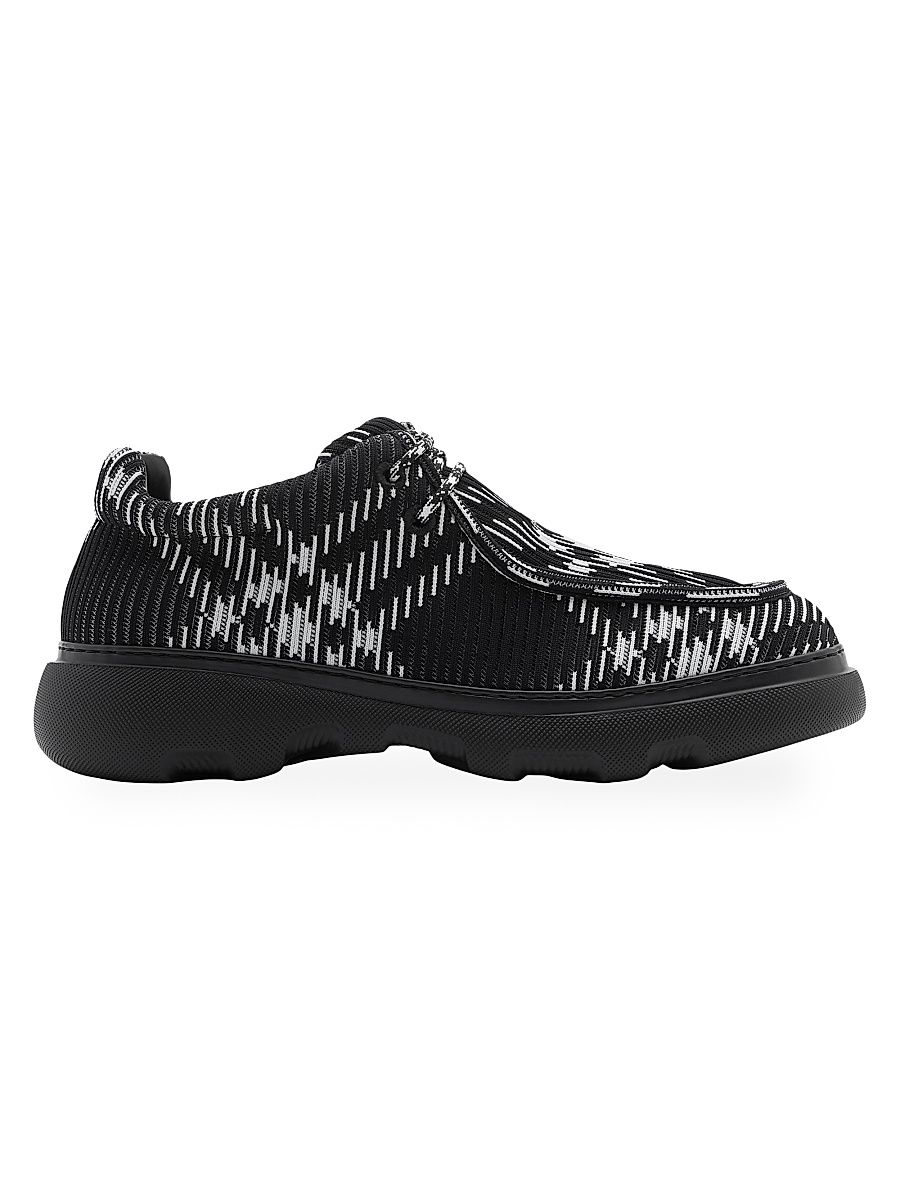 Men's Check Woven Creeper Shoes - Black Check - Size 12