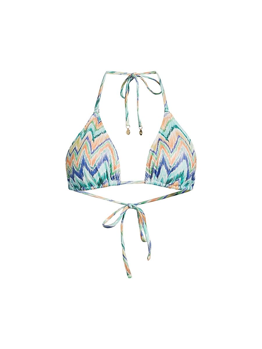 Women's Chevron Triangle Bikini Top - Tropical Multi - Size Large