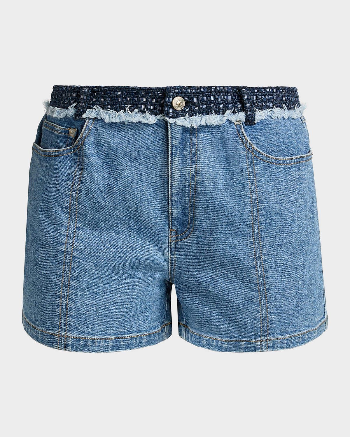 Vinny Denim Bouclé Shorts