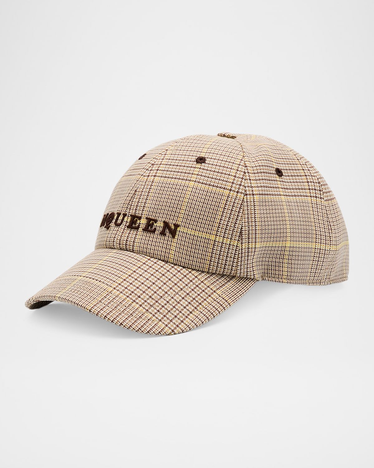 Men & apos;s Wool Prince of Wales Plaid Logo Baseball Cap