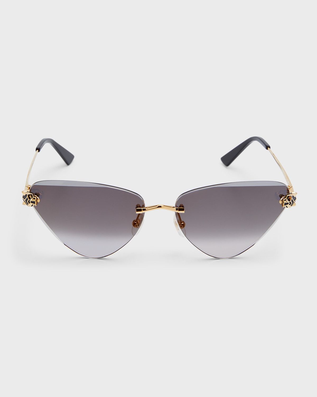 Panthère Rimless Cat-Eye Metal Sunglasses