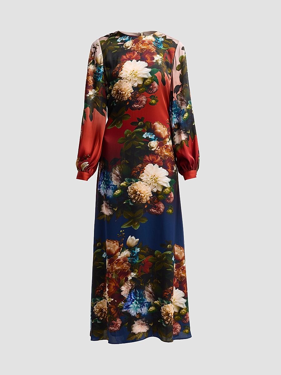 Women's Renata Floral Silk-Blend Maxi Dress - Mystical Forest Print - Size 16