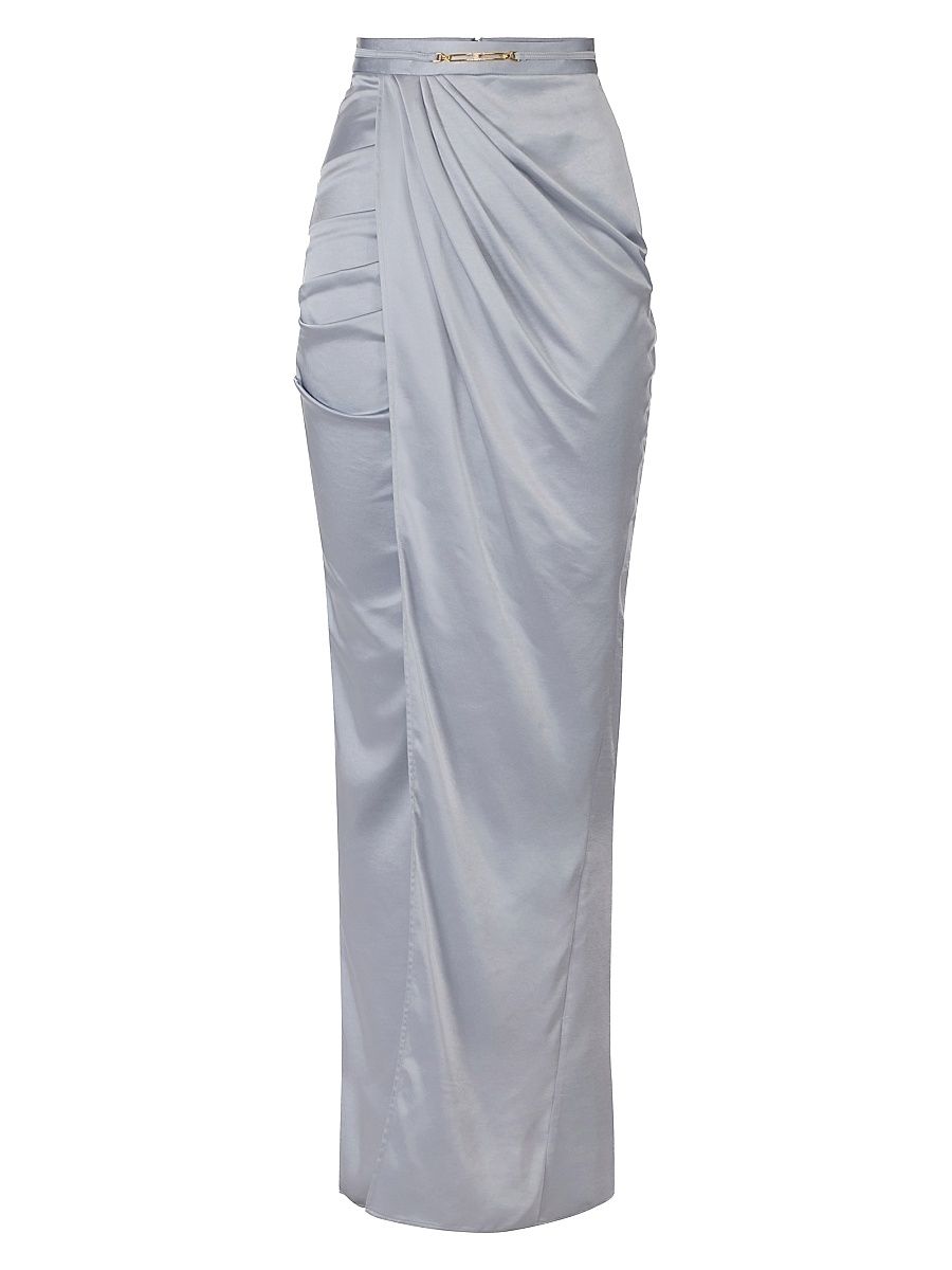 Women's Satin Wrap Maxi Skirt - Starlight - Size 12