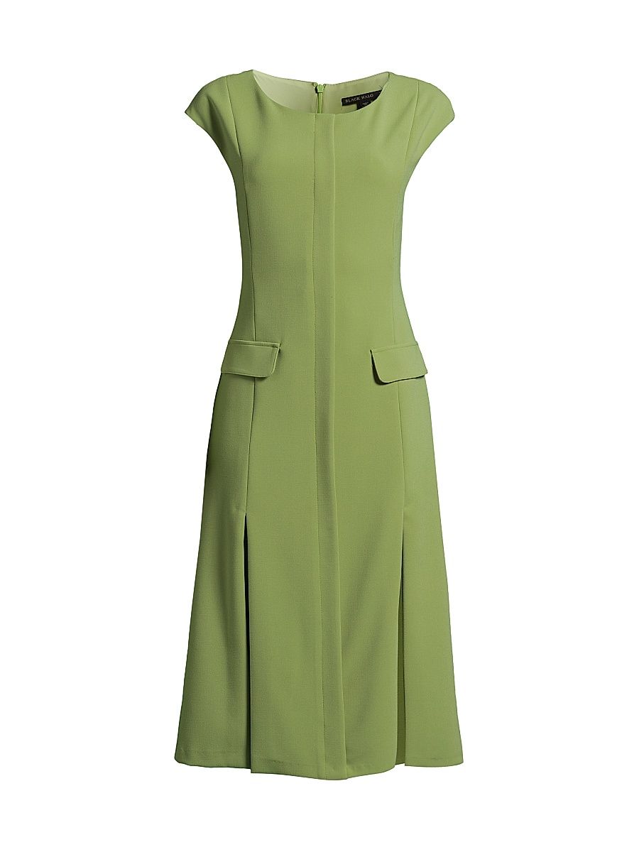 Women's Lali Flap Pocket Stretch Crepe Midi-Dress - Pear - Size 10