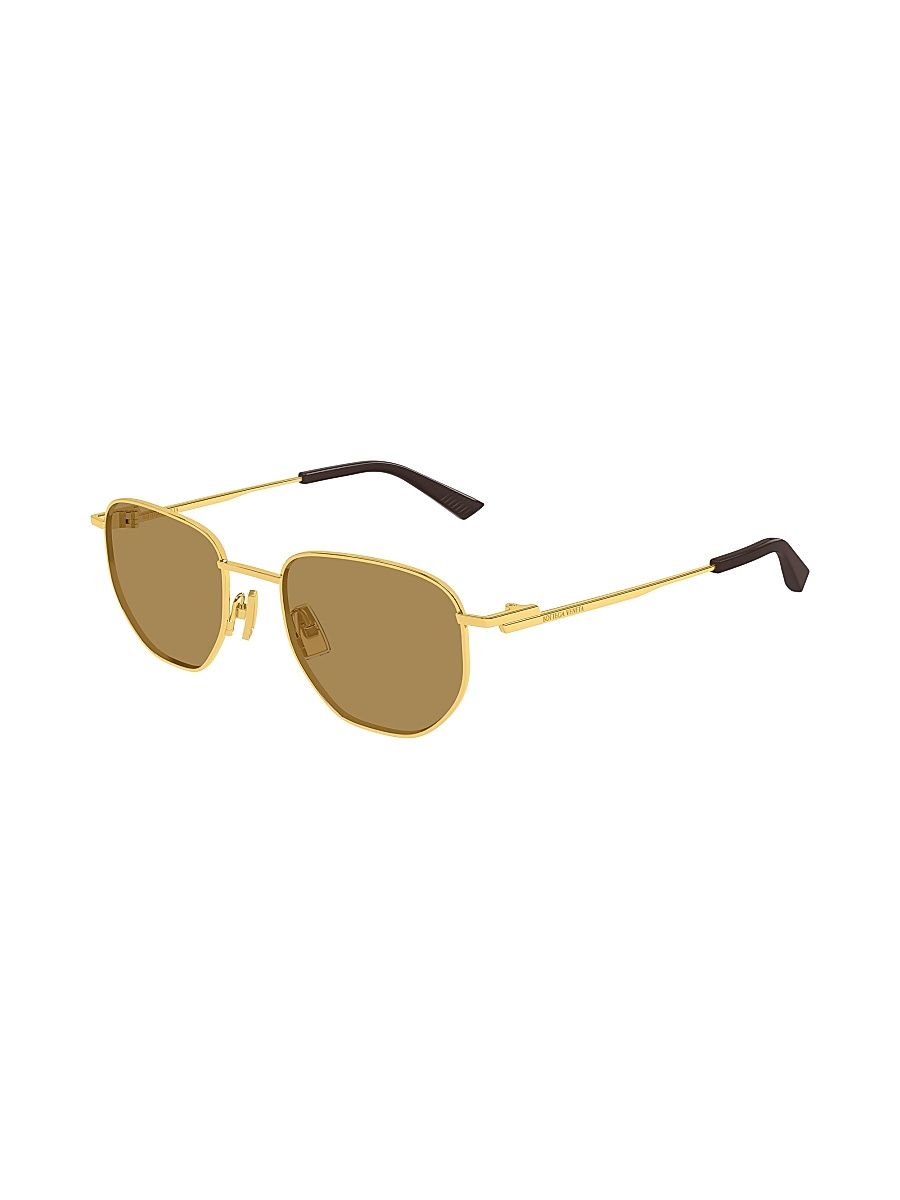 Men's Triangle Stud BV1292S 55MM Aviator Sunglasses - Gold Brown
