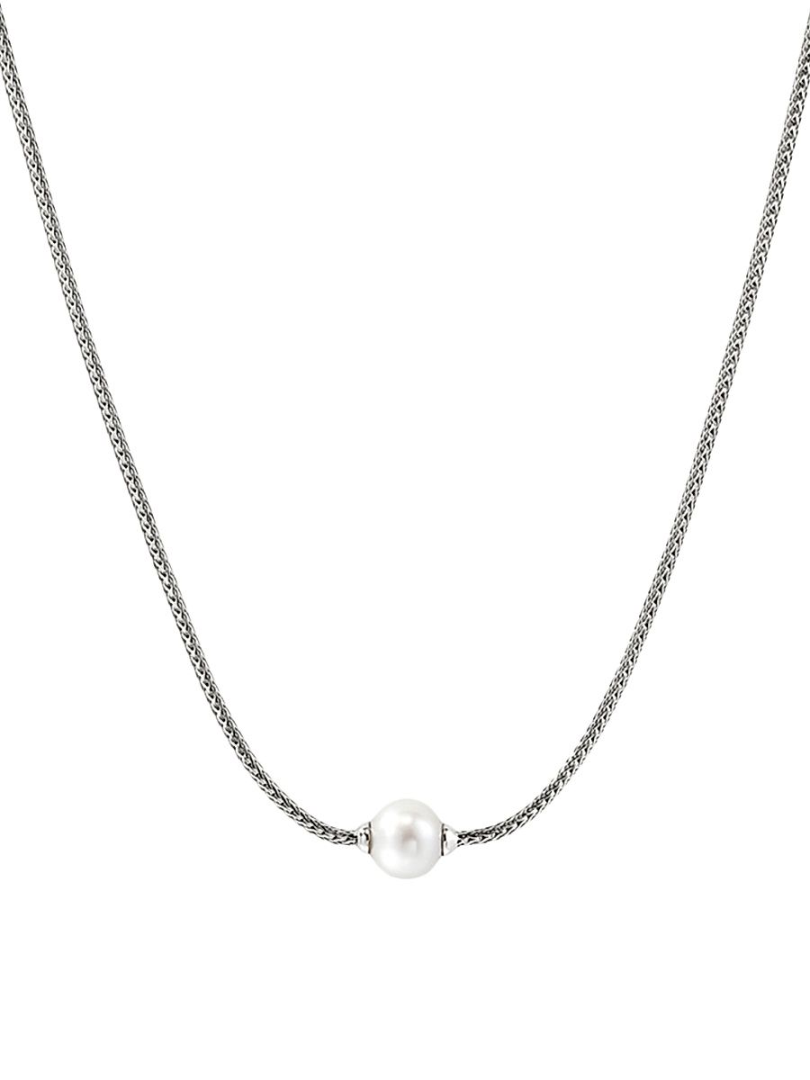 JH Essentials Sterling Silver & Cultured Freshwater Pearl Necklace - Silver