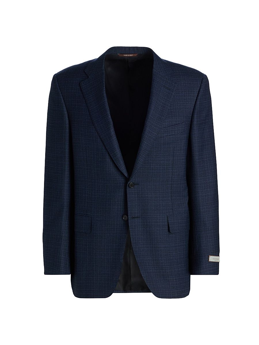 Men's Siena Stepweave Wool Sport Coat - Dark Blue - Size 48