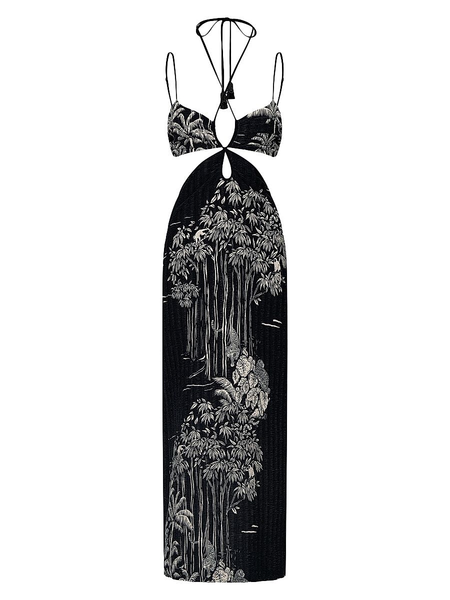 Women's Precious Júpiter Maxi Dress - Black Ecru - Size 10