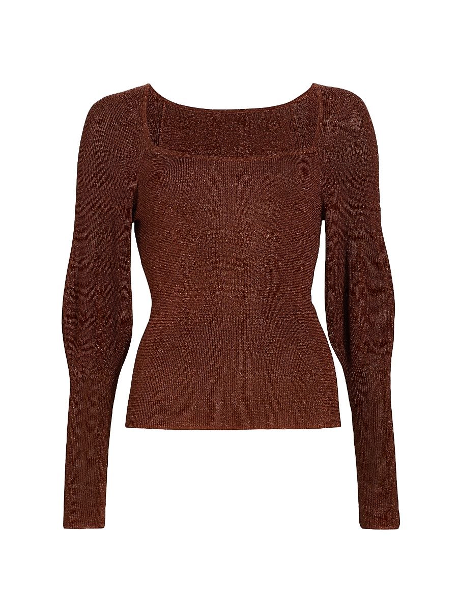 Women's Wren Puff-Sleeve Sweater - Bronze - Size Medium